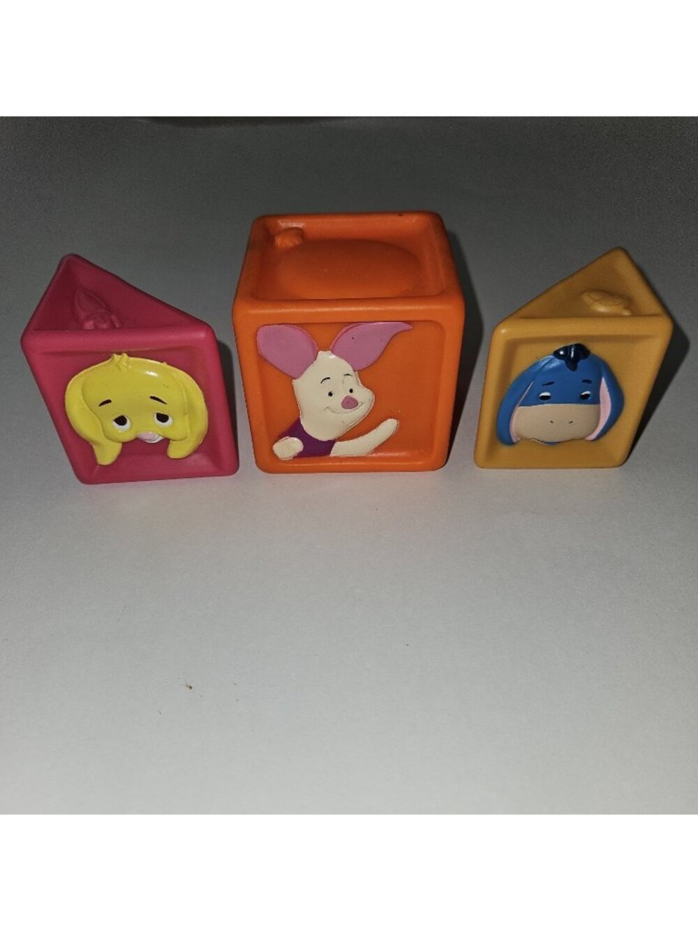 Winnie Pooh Blocks Rubber Squeak Square Piglet Plastic Triangle Rabbit Eeyore